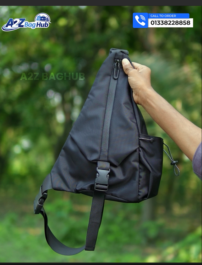 ক্রসবডি পিরামিড ব্যাগ (Black Color)